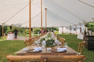Wedding tent event setup